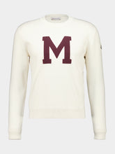 Moncler White Ivory Monogram Cotton Blend Jumper