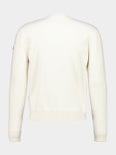 Moncler White Ivory Monogram Cotton Blend Jumper