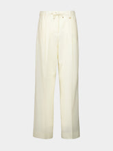 Moncler White Wool Gabardine Trousers