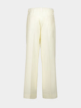Moncler White Wool Gabardine Trousers