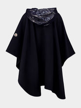 Moncler Dark Blue Padded Wool Blend Cape