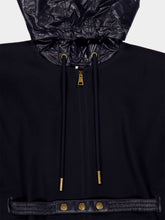Moncler Dark Blue Padded Wool Blend Cape