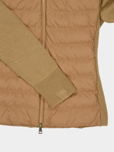 Moncler Beige Padded Zip-Up Wool Cardigan