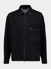 Stone Island Black Cotton Denim Shirt Jacket