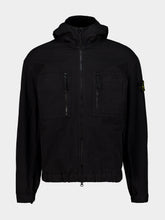 Stone Island Black Organic Cotton Hooded Overshirt