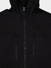Stone Island Black Organic Cotton Hooded Overshirt
