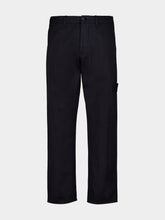 Stone Island Navy Blue Ghost Wool-Cotton Chino Trousers