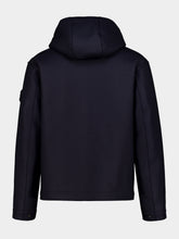 Stone Island Navy Blue Wool Hooded Jacket