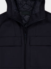 Stone Island Navy Blue Wool Hooded Jacket
