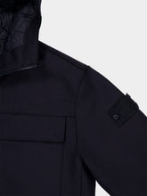 Stone Island Navy Blue Wool Hooded Jacket