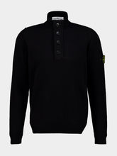 Stone Island Black Lambswool Half-Zip Jumper