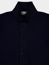 Stone Island Navy Blue Lambswool Zip-Up Jumper