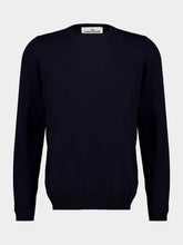 Stone Island Navy Blue Pure Wool Crewneck Jumper