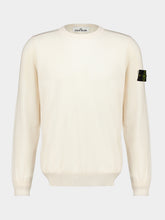 Stone Island Ivory Light Wool Crewneck Jumper