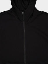 Stone Island Black Organic Cotton Zip-Up Hooded Sweatshirt