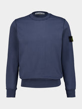 Stone Island Slate Blue Organic Cotton Crewneck Sweatshirt