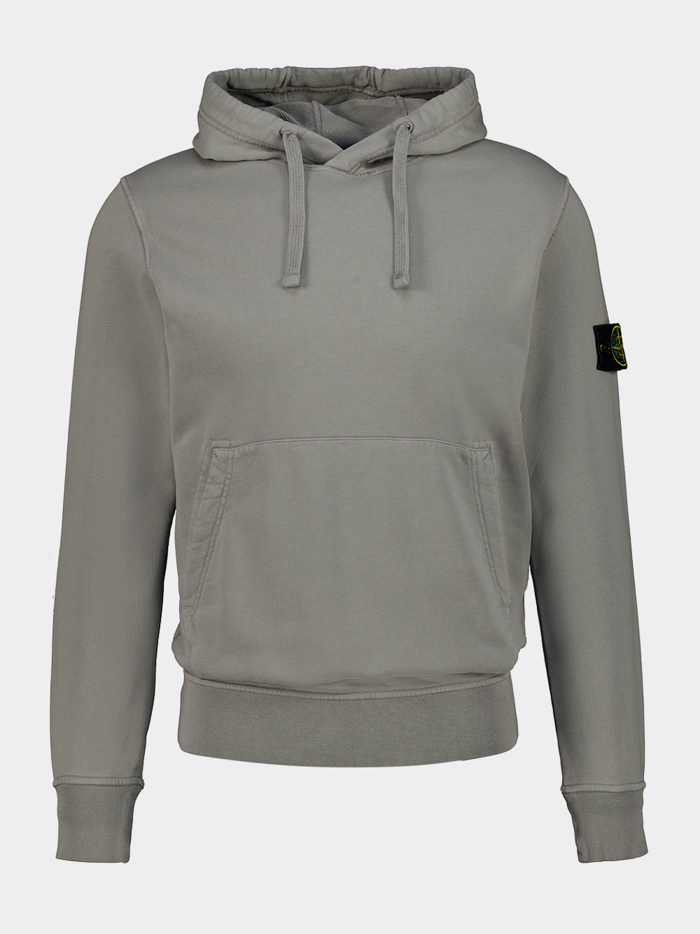 Stone Island Grey Organic Cotton Hooded Sweatshirt | Fashion Clinic