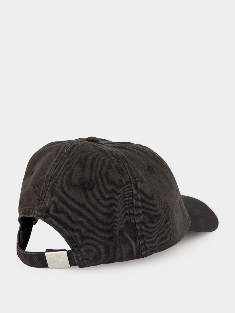 Stone Island Black Logo Embroidered Baseball Cap | Fashion Clinic