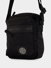 Stone Island Black Coated Nylon Crossbody Bag