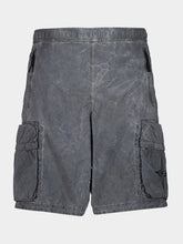 Stone Island Black Nylon Cargo Bermuda Shorts
