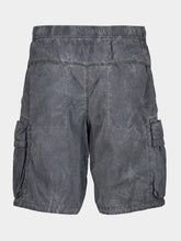 Stone Island Black Nylon Cargo Bermuda Shorts