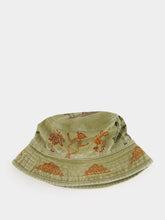 Baziszt Khaki Green Lavi Printed Cotton Bucket Hat