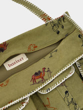 Baziszt Khaki Green Cotton Pocket Tote Bag