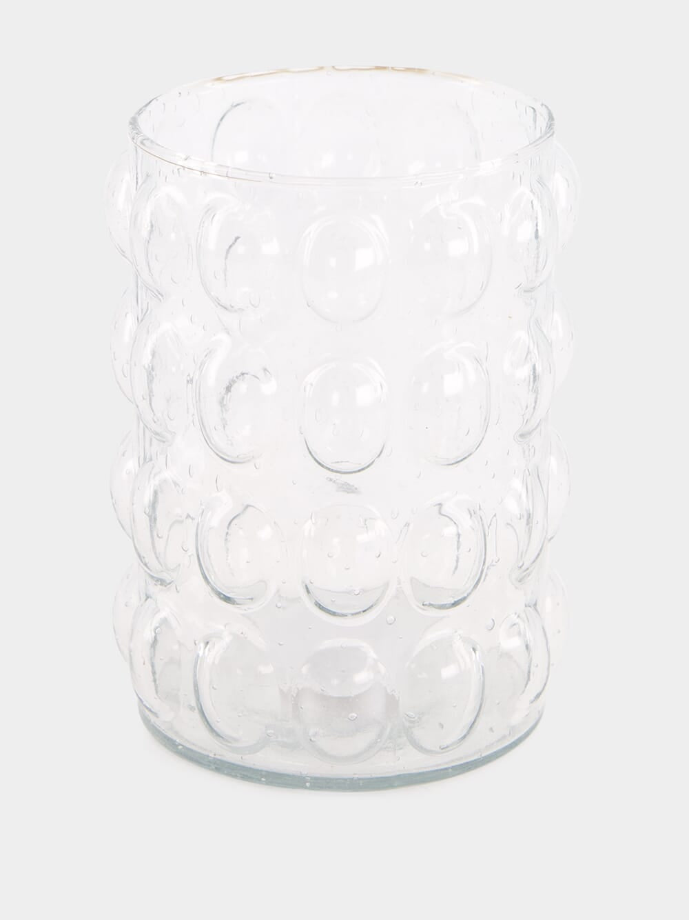 Glass Vase with Bubble Design