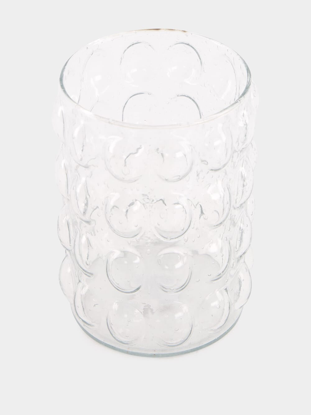 Glass Vase with Bubble Design