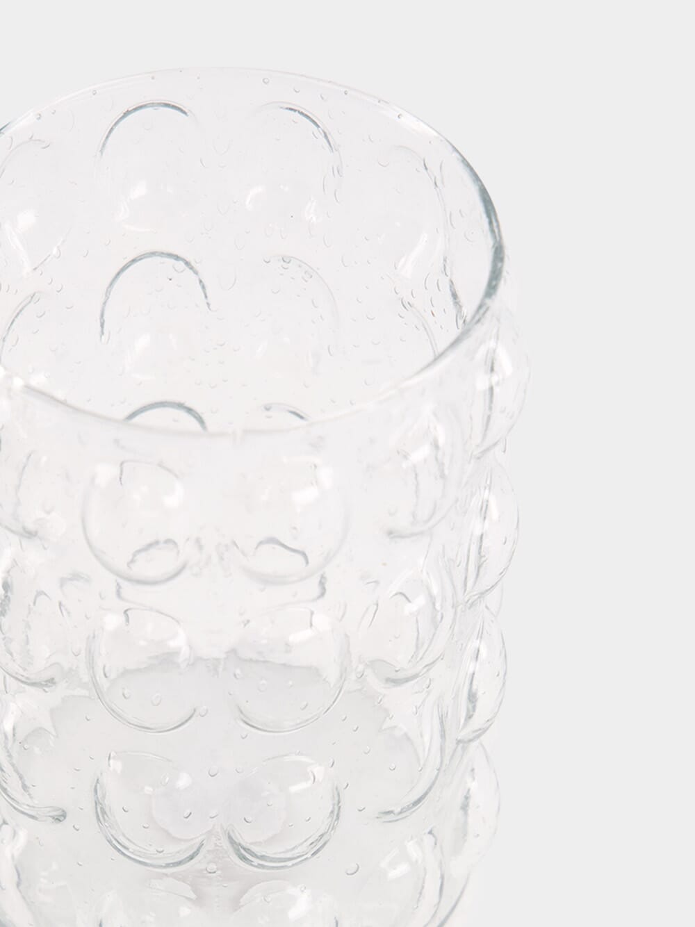 Glass Vase with Bubble Design