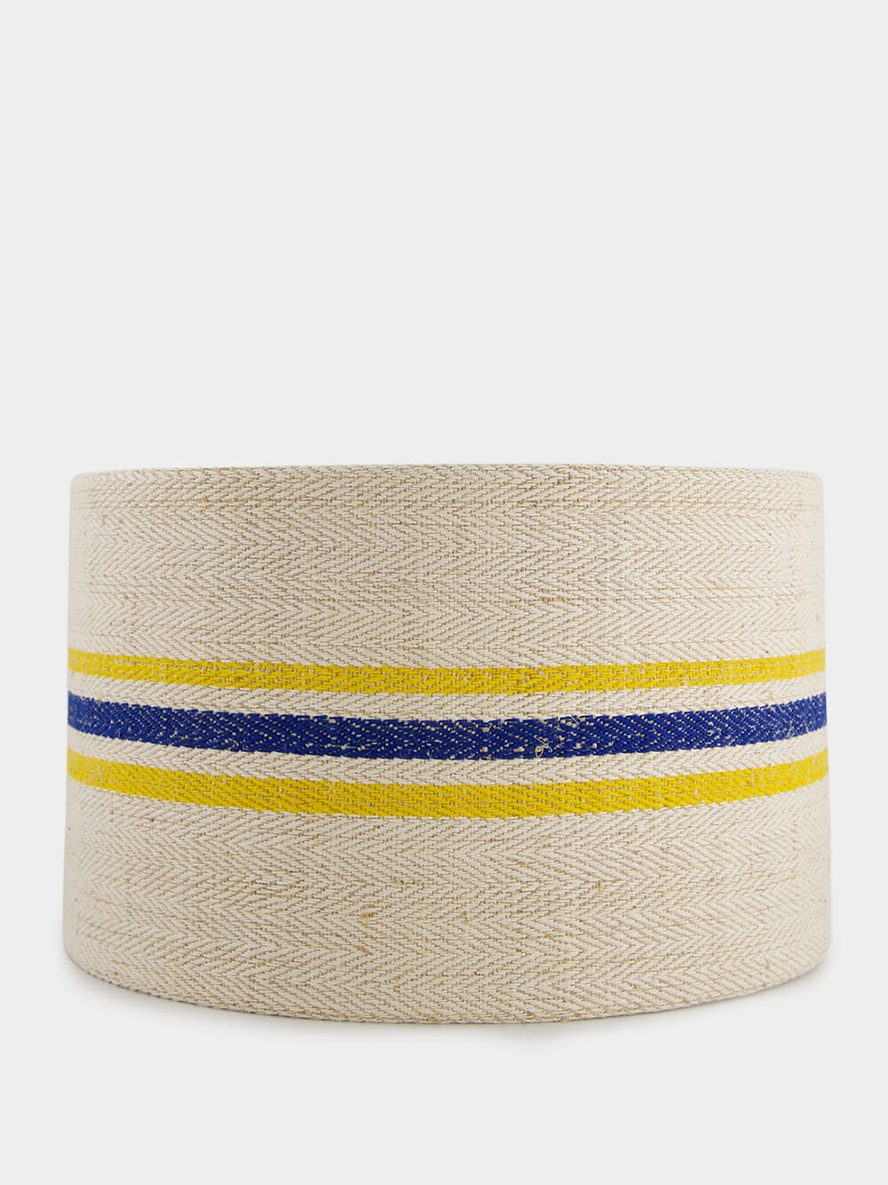 Striped Medium Blue and Yellow Linen Lampshade