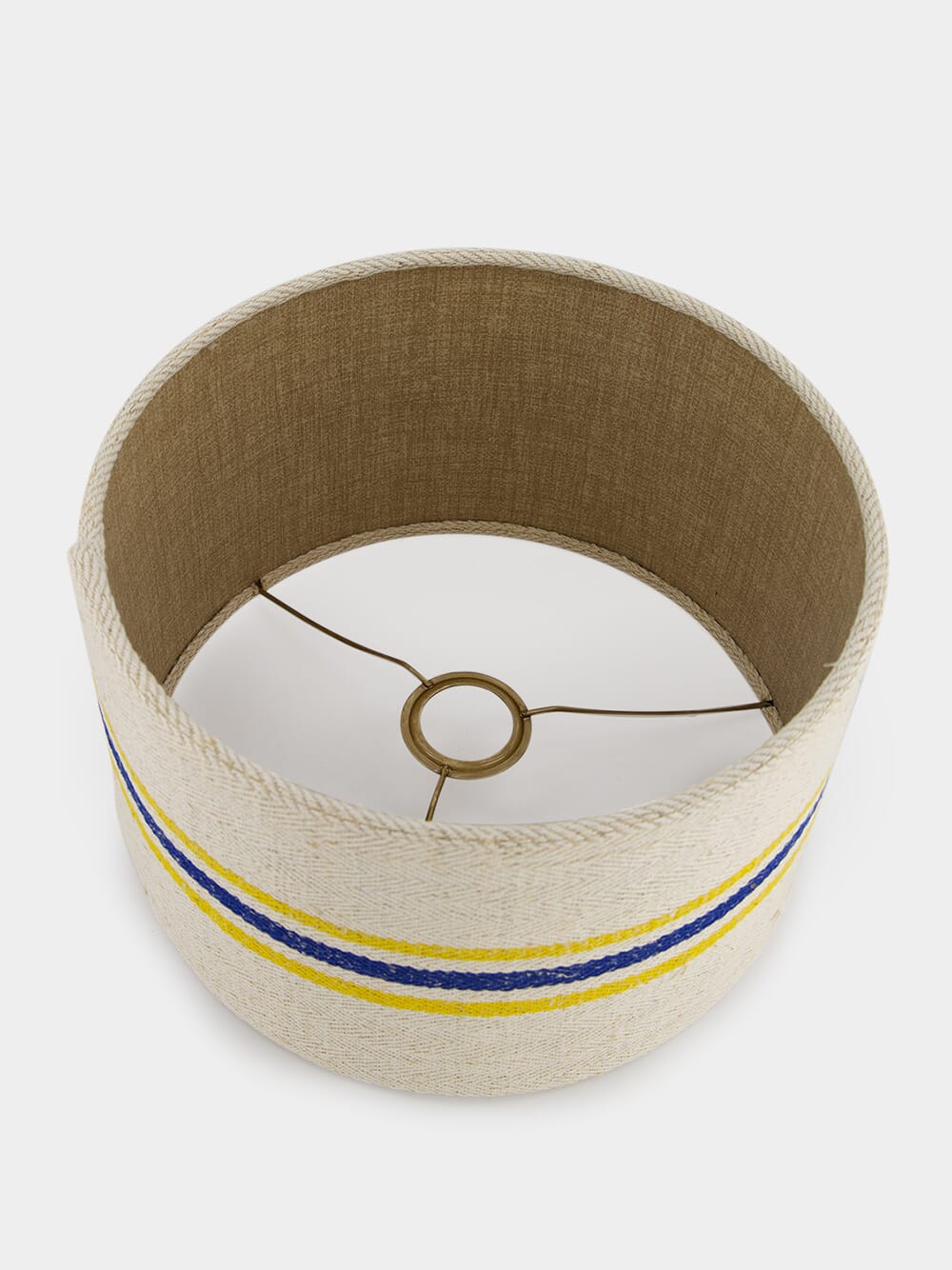 Striped Medium Blue and Yellow Linen Lampshade