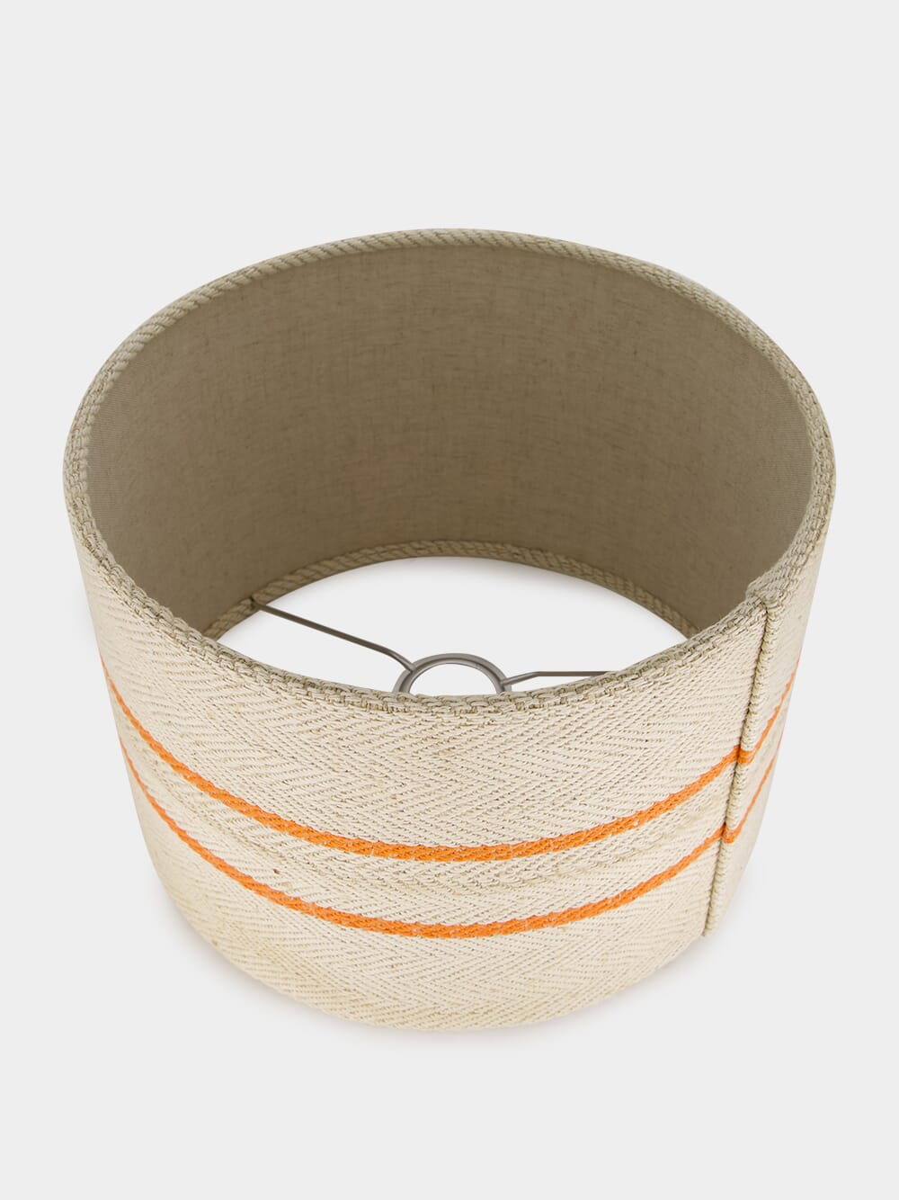 Striped Orange Linen Lampshade