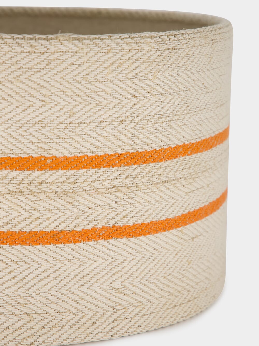 Striped Orange Linen Lampshade