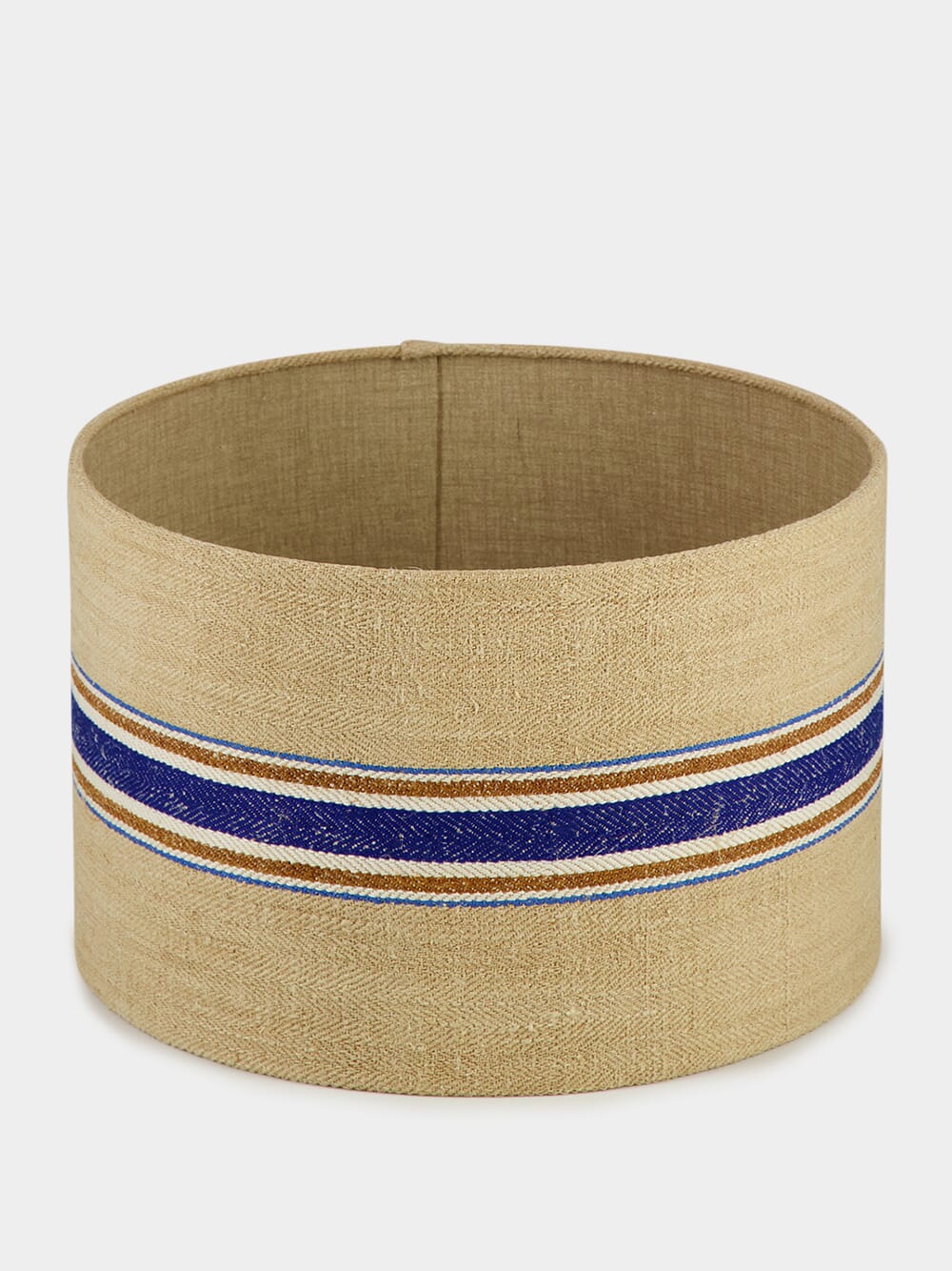 Striped Large Brown and Blue Lampshade