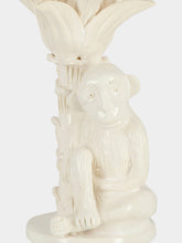 Jean Roger Glossy White Monkey Palm Tree Ceramic Lamp