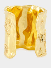 Lava Gold Organic Textured Golden Brass Cuff