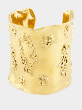 Paula Lava Gold Organic Textured Golden Brass Cuff