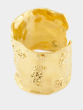 Paula Lava Gold Organic Textured Golden Brass Cuff