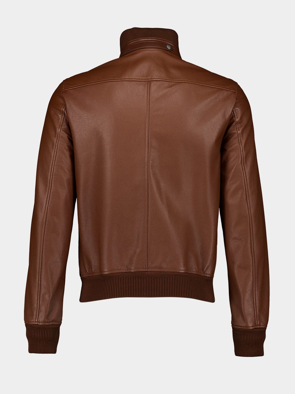 Tan Grain Leather Track Bomber