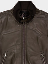 Tom Ford Hunter Green Leather Bomber Jacket
