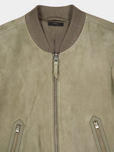 Tom Ford Pale Matcha Suede Bomber Jacket