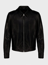 Tom Ford Black Nappa Grain Leather Collar Blouson