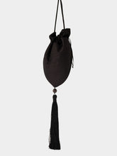 Le Sundial Étoile Black Raw Silk Pouch