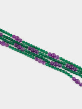 Le Sundial Green Agate and Amethyst Sautoir Necklace