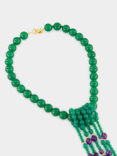 Le Sundial Green Agate and Amethyst Cascade Necklace