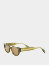 Lunetterie Générale À Tout Jamais Sunglasses in Military Green and 18K Gold