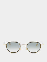 Lunetterie Générale Panache 16k Gold Olive and Blue Gradient Sunglasses