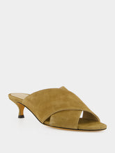 Le Monde Beryl Taupe Suede Luca Kitten Mules