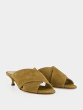 Le Monde Beryl Taupe Suede Luca Kitten Mules